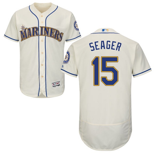 Mariners #15 Kyle Seager Cream Flexbase Authentic Collection Stitched MLB Jersey